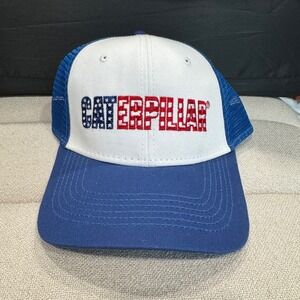 Caterpillar Trucker Hat Patriotic USA Stars & Stripes Logo‎ Cap